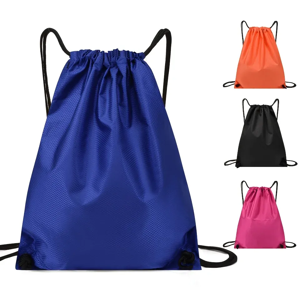 Sac de rangement à cordon de serrage, sac de football épaissi à motif diamant, sac à dos de sport à cordon de serrage, 1 pièce