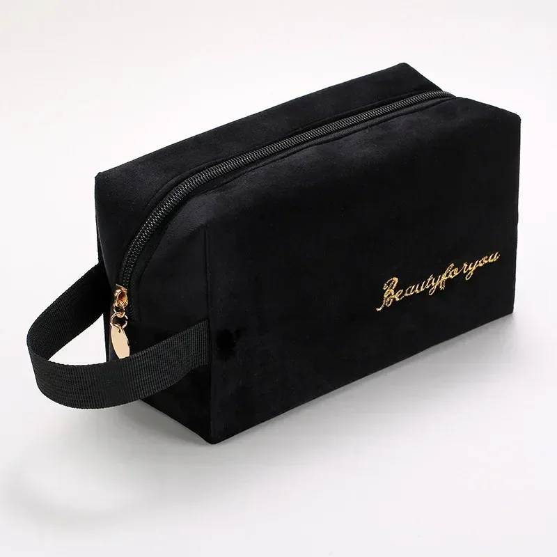 mode femmes sac cosmétique voyage serviette hygiénique maquillage articles de toilette lavage organisateur sac de rangement velours nécessaire maquillage pochette