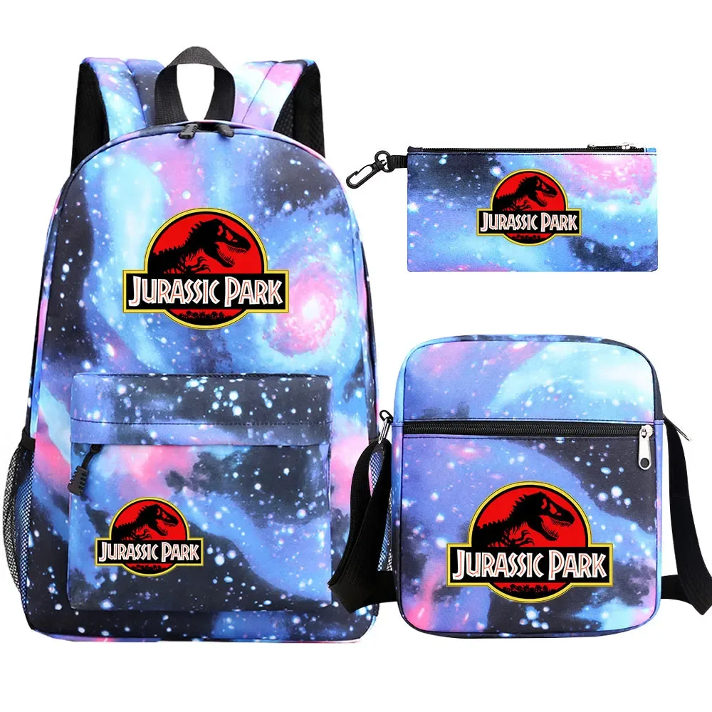 dinosaur jurassic world park 3 pièces garçons filles enfants retour à l'école livre sacs, sac à dos étudiant, sac à bandoulière trousse à crayons