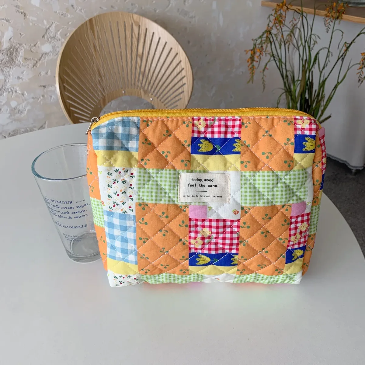 sac à cosmétiques de voyage à fleurs rétro pour femme, porte-monnaie, pochette, sacs à main pour étudiantes, grand sac de rangement, portefeuille