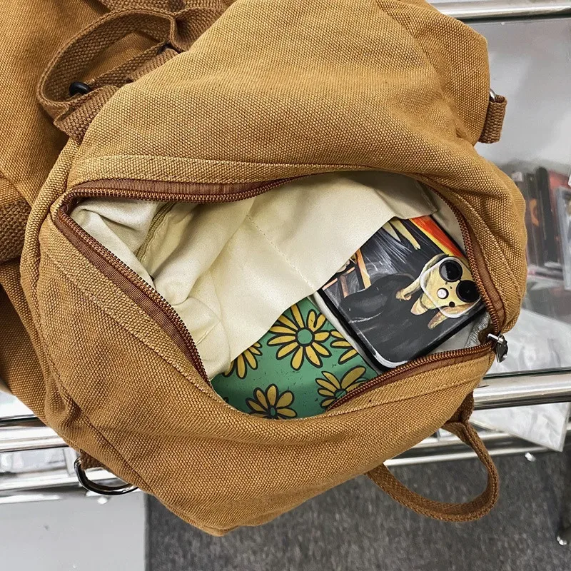 sac à dos décontracté en toile pour femme, grande capacité, sac d'école, sac de voyage pour étudiante, sac à main vintage pour femme, sac à bandoulière, sac à dos