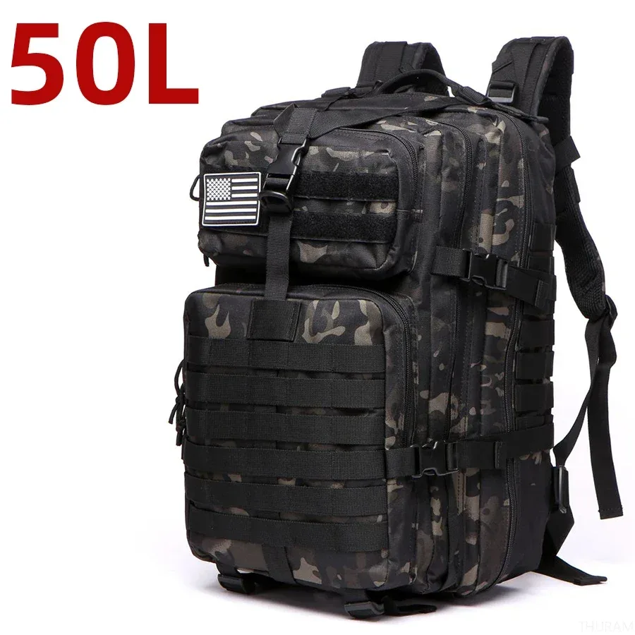 sac à dos tactique imperméable en nylon durable de 50 l pour la randonnée, le trekking, la pêche, la chasse, le camping et les voyages