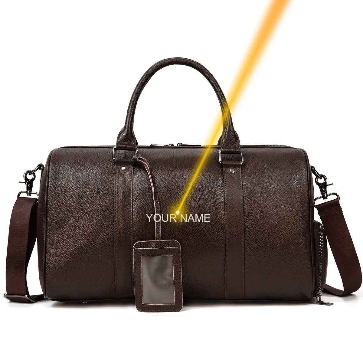 sac de voyage en cuir véritable de grande capacité pour hommes et femmes, en cuir de vache noir souple, polochon de voyage décontracté, grand sac à bandoulière pour week-end