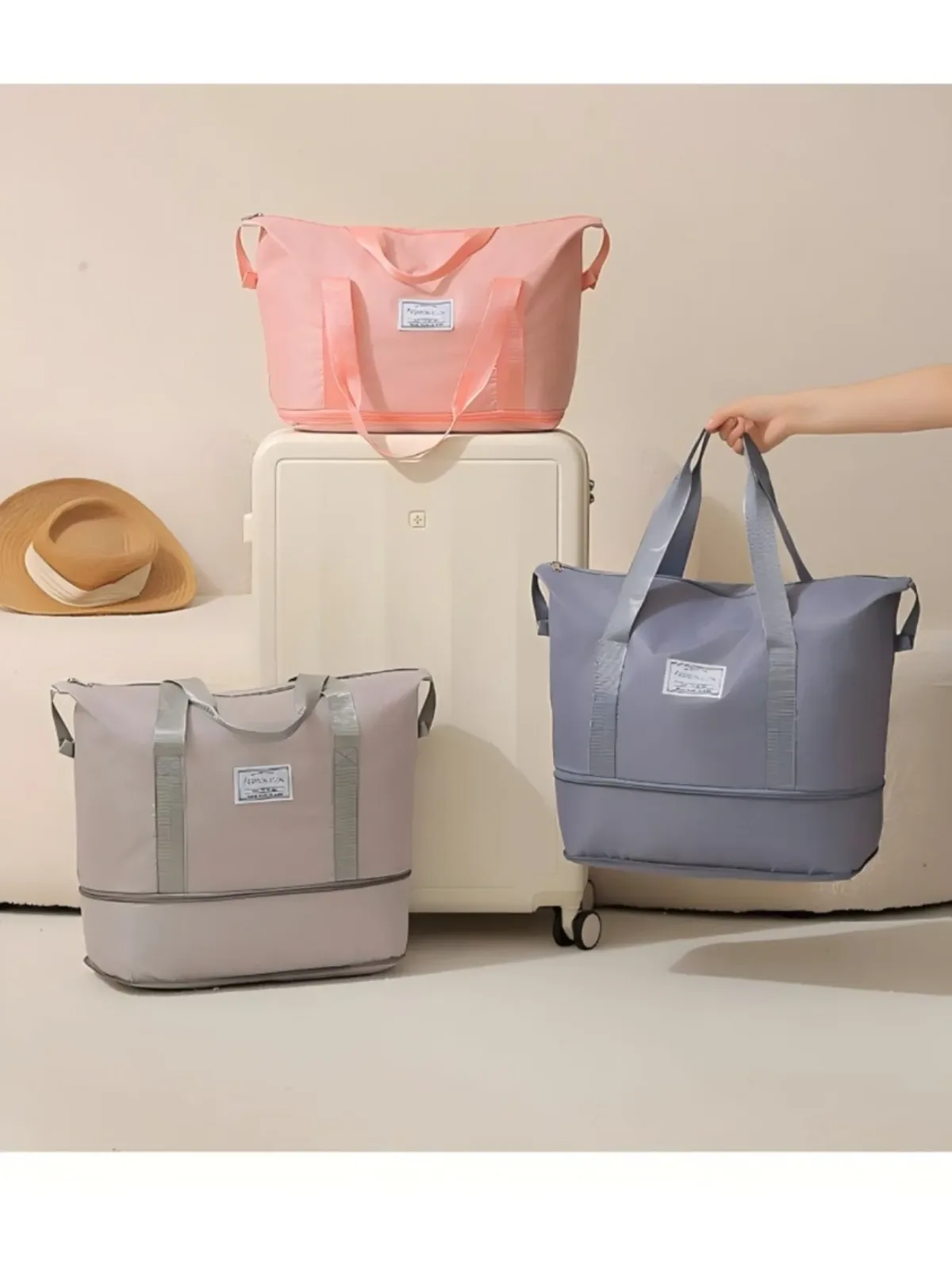 sac de rangement de voyage à bandoulière, sac de rangement pour linge de voyage, grande capacité, compressible, imperméable, pour bagages