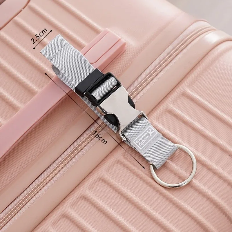 sangle fixation bagage plastique crochet marron rose dore bandes tissu résistant voyage randonnée extérieures