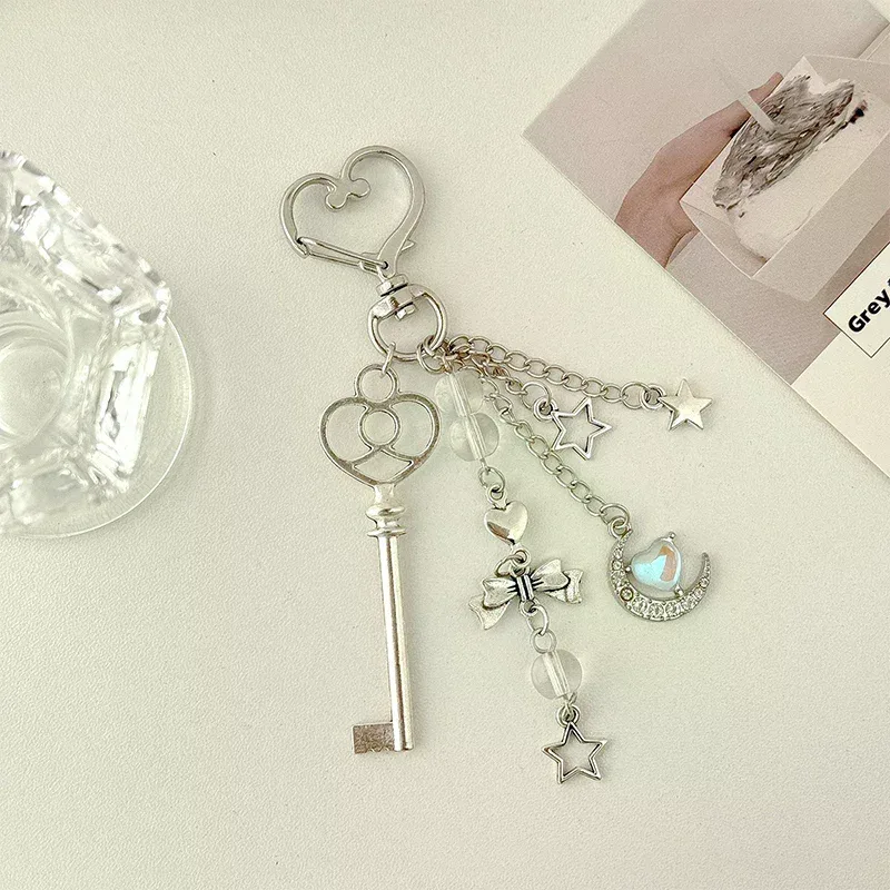 exquis porte-clés breloque sac y2k blue moon, pendentif style ins, bijoux, breloques pour étui de téléphone et écouteurs, accessoires de sac à dos, cadeau