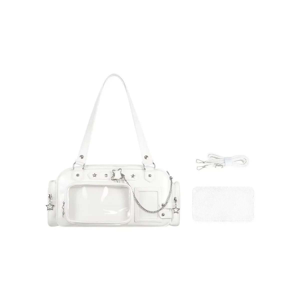 nouveau y2k étoile chaîne ita sac mignon fille bande dessinée exposition sac à bandoulière transparent grande capacité sac à bandoulière bricolage affichage sacs à main