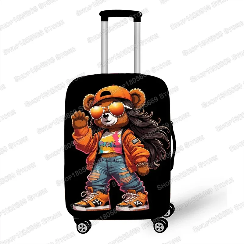 housse de bagage pour poupée ours femme, graffiti, pour voyage, femmes et hommes, accessoires de voyage, anti-poussière, élastique, valise, boîtier de chariot