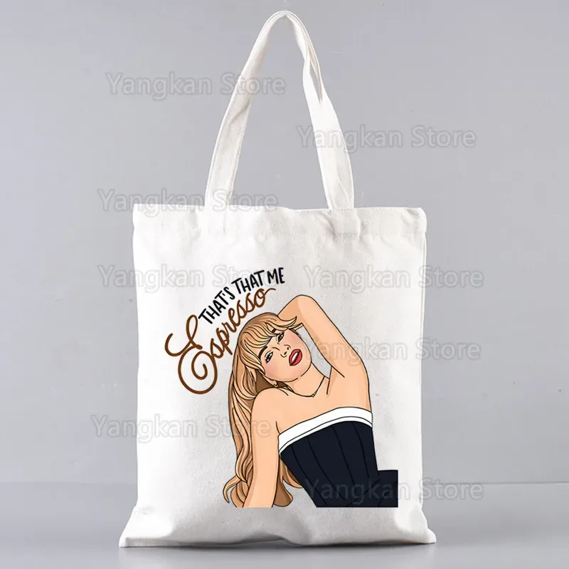 sabrina carpenter short n' sweet sacs à main unisexes sac fourre-tout en toile personnalisé imprimé utilisation quotidienne sac de courses décontracté de voyage réutilisable