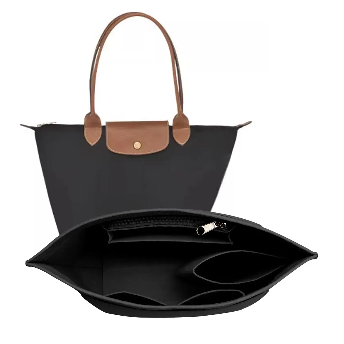 organisateur de sac, insert en feutre pour sac à main, insert portable pour maquillage et voyage, organisateur de sac à main, sac intérieur pour sac fourre-tout de grande taille