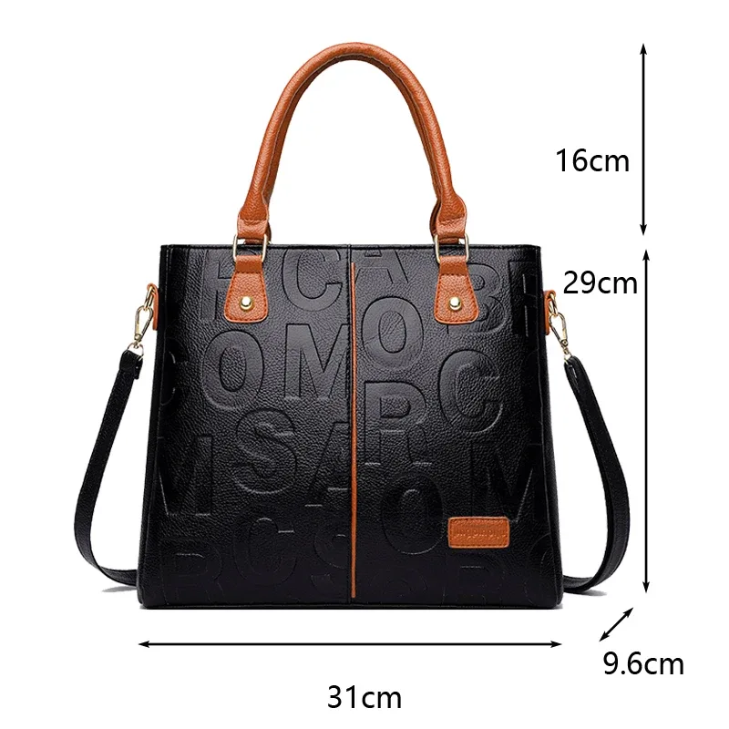 sac à main fourre-tout pour femme, sacoche en bandoulière en cuir pu, pochette décontractée de voyage, besace à épaule, accessoire de luxe à grande capacité