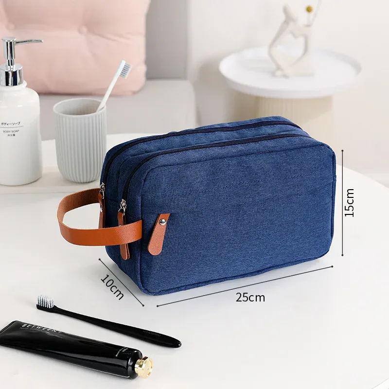sac de toilettage oxford avec nom personnalisé pour hommes, sac de rangement double couche de grande capacité, organisateur de maquillage idéal, articles de toilette pour le toilettage