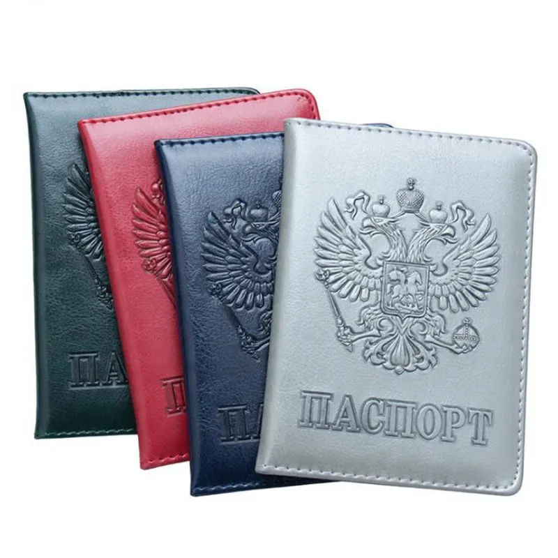 nouvelle couverture de passeport de haute qualité pour hommes et femmes, étui de passeport de voyage, couverture de documents de voyage russe, porte-passeport sim protecteur