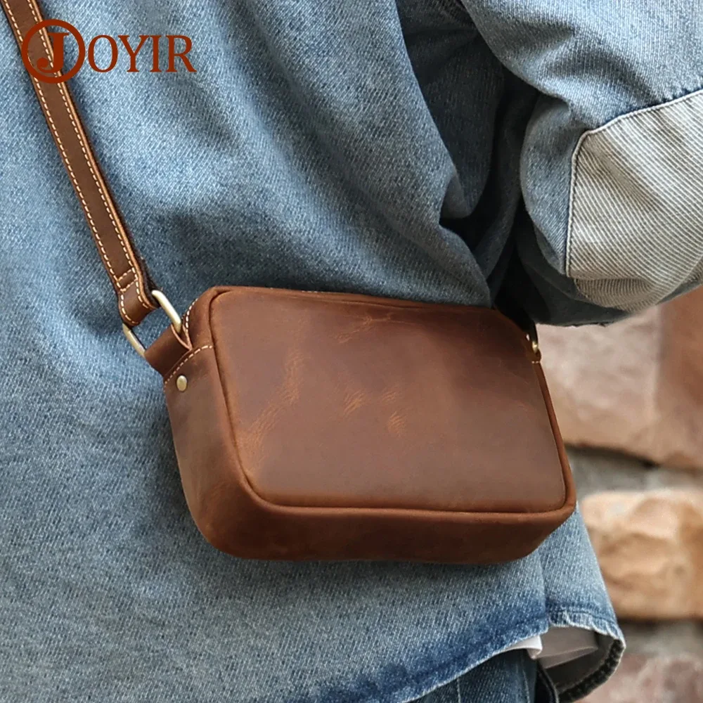 joyir en cuir véritable mini sac de messager voyage sac à bandoulière pour femmes hommes téléphone portable sac à main trave sacoche sacs à bandoulière