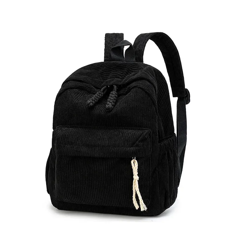 sac dos velours cotelé rayures verticales bandoulière arquée poche limon grande capacité voyage décontracté unisexe polyester doublure