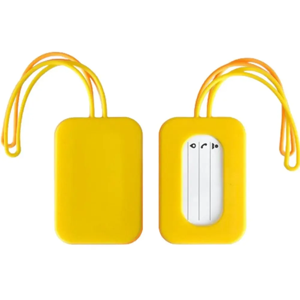 étiquette de bagage en silicone souple avec lanière, identification de valise, carte d'embarquement anti-perte, nom, téléphone, adresse, voyage