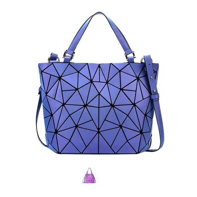 sacs à paillettes lumineux géométriques pour femmes 2024, sacs à bandoulière matelassés, sacs à main pliables laser unis pour femmes, bolsa feminina