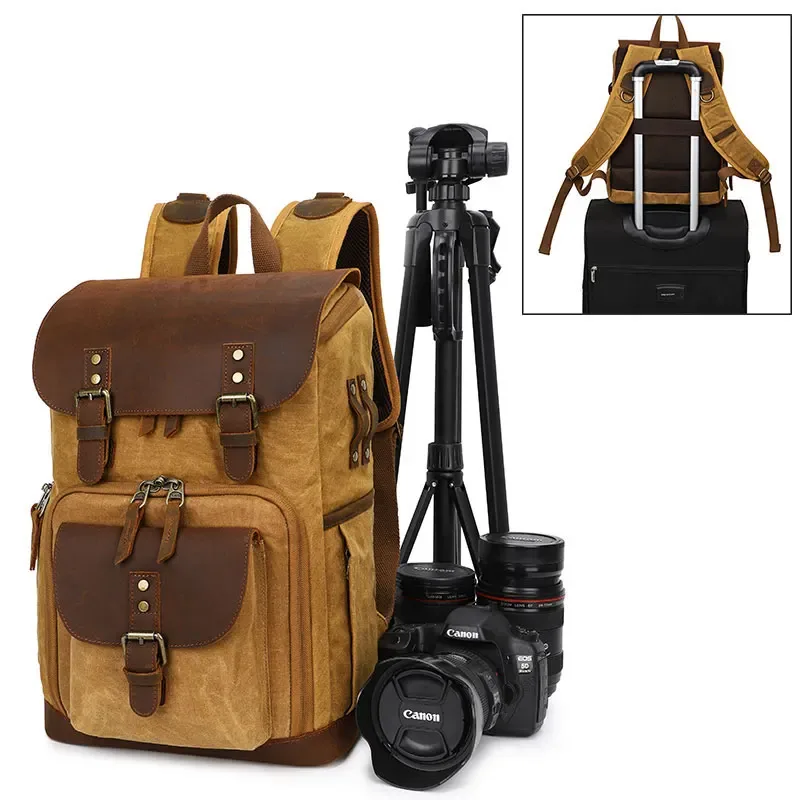 sac pour appareil photo dslr, sac à dos en toile batik, sac de photographie étanche, sac de rangement résistant à l'usure pour l'extérieur, nouvelle collection