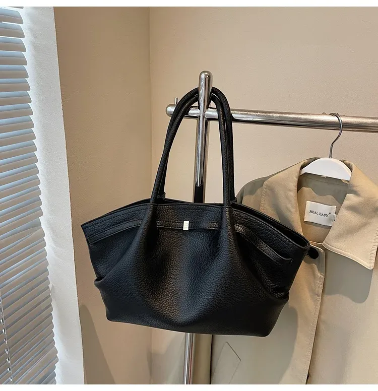 sac fourre-tout en cuir pu souple, design de niche de luxe, capacité spacieuse, sac à bandoulière pour femmes, sac à bandoulière pour les déplacements et les voyages