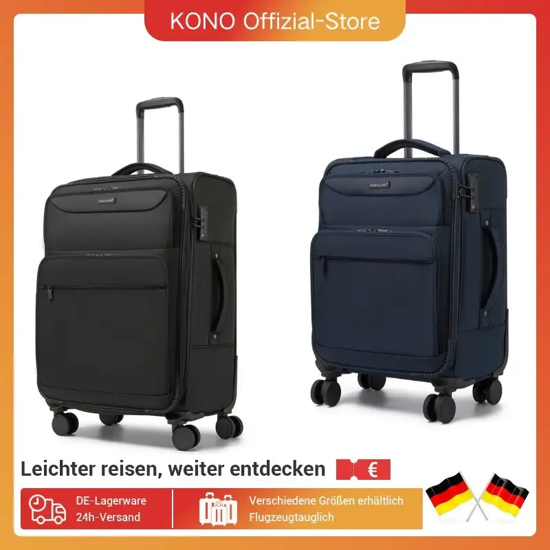 valise souple légère pour voyageur britannique avec compartiment pour ordinateur portable, 4 roulettes, serrure tsa, bagage à main, pour voyages courts et professionnels