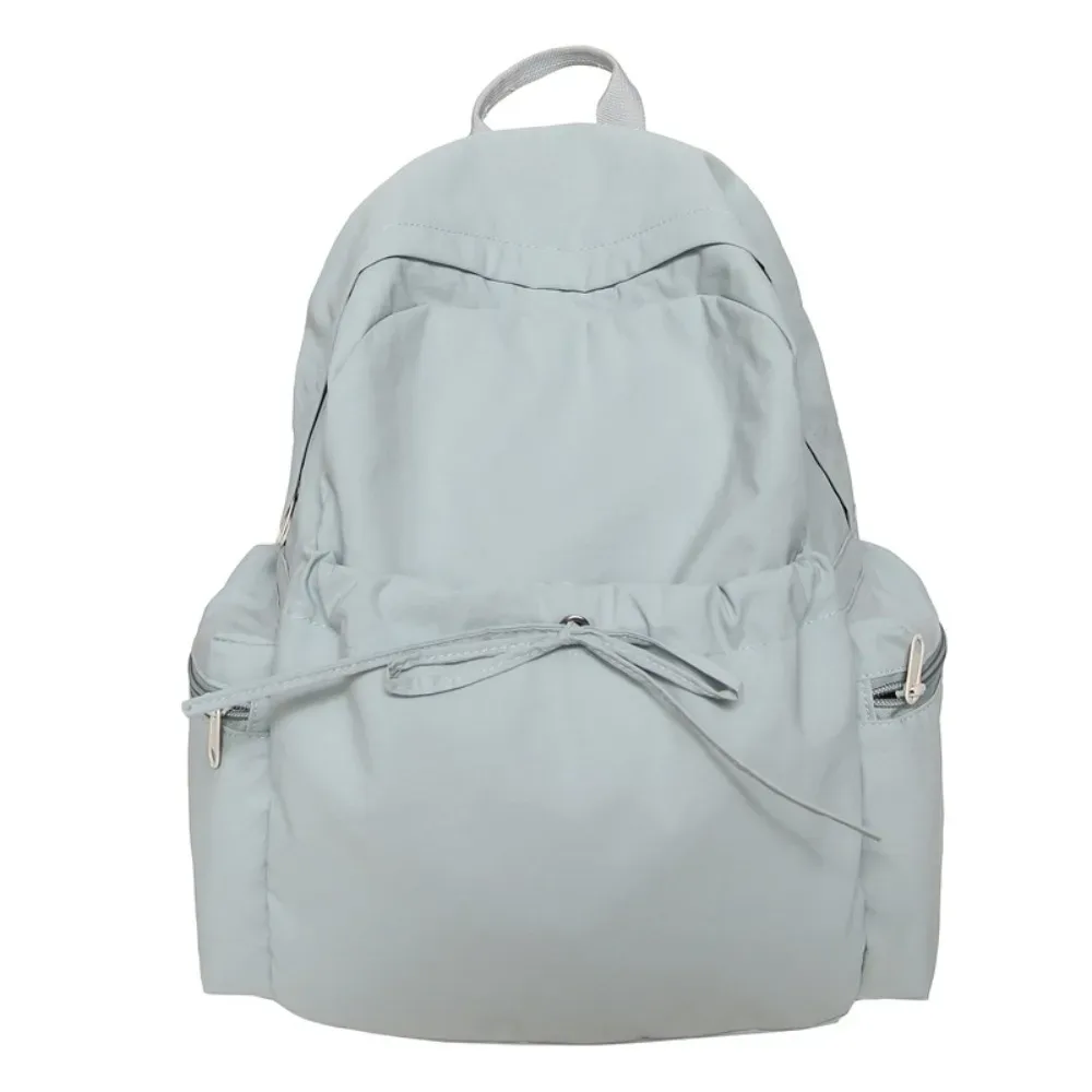 sac à dos mignon avec nœud, couleur unie, cordon de serrage, grande capacité, léger, pour étudiants, école, voyage