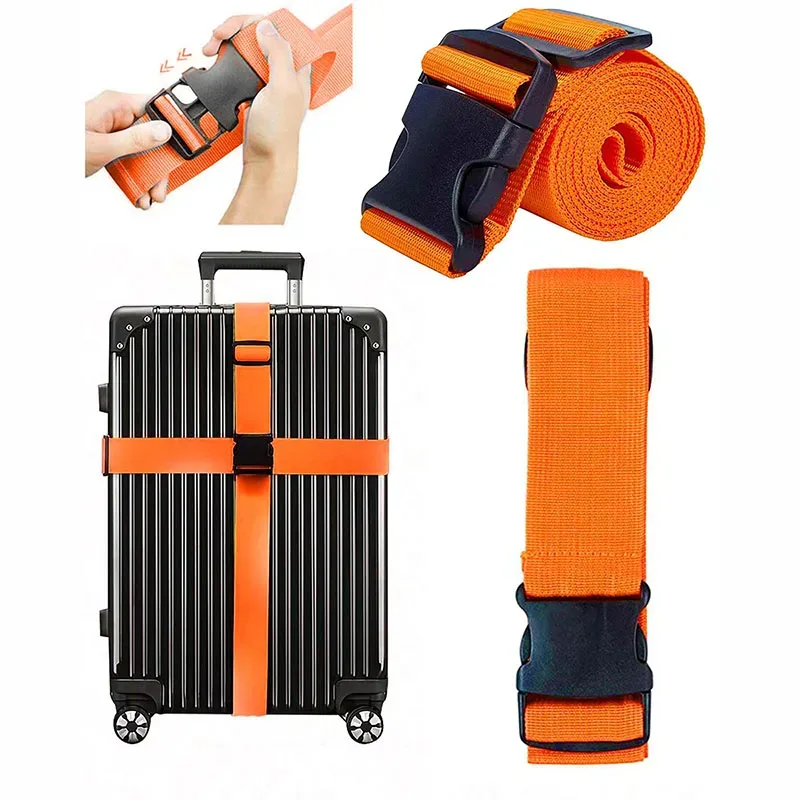 sangle de bagage réglable accessoires de voyage un mot valise boucle sangle bagages ceinture d'emballage accessoires de valise de voyage