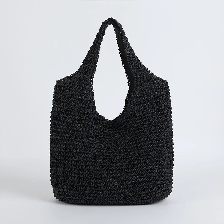 2023 mode rotin femmes sacs à bandoulière wikcer tissé femme sacs à main grande capacité été plage sacs de paille fourre-tout décontracté sacs à main