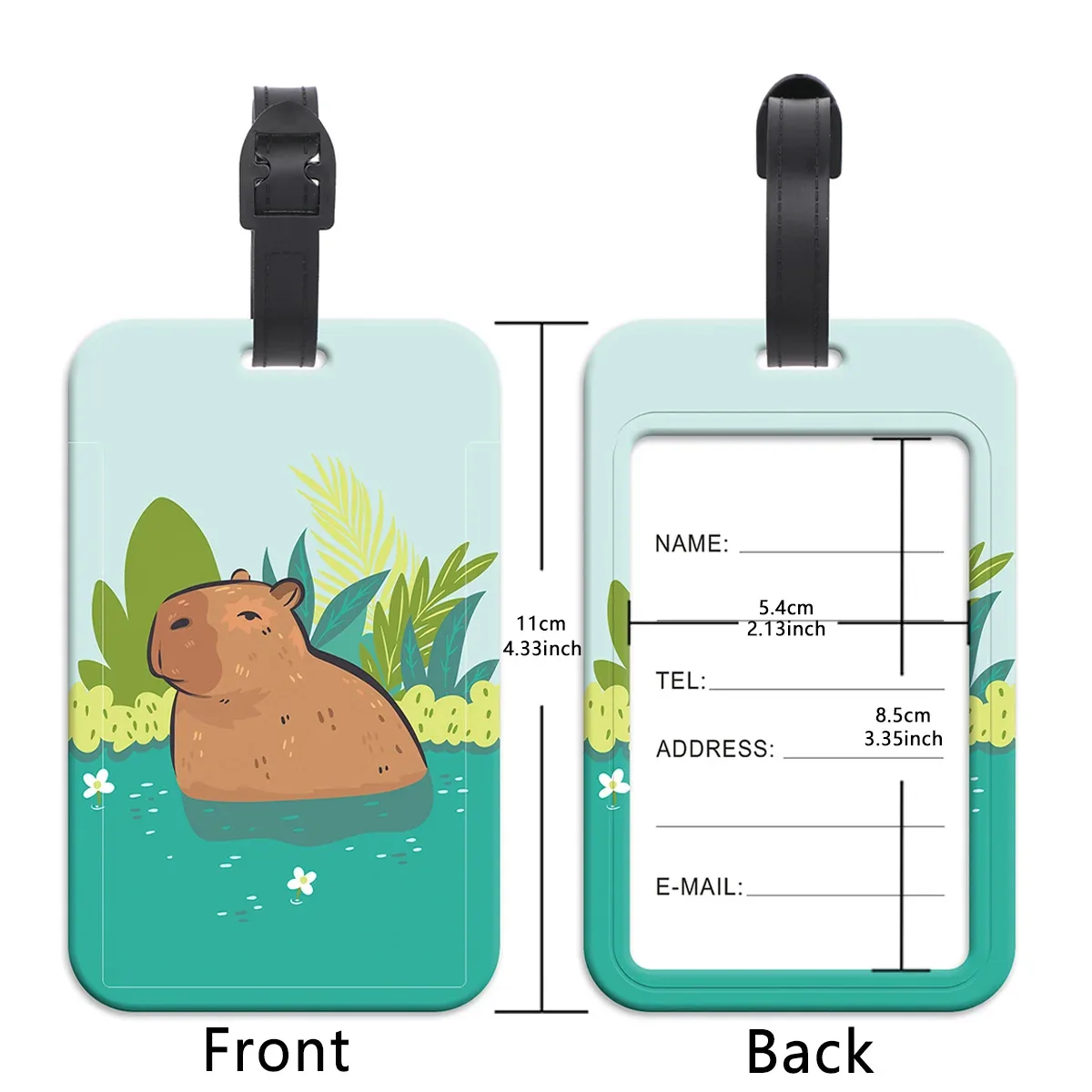 étiquettes de bagage animaux mignons – porte-adresses et noms pour valises – étiquettes de bagage de voyage portables – accessoires de valise