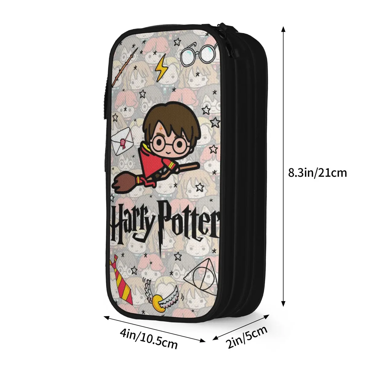 pochette à crayons grande capacité h-hp-p harrys potters merch, boîte à crayons double couche, trousse de maquillage pour filles, cadeau