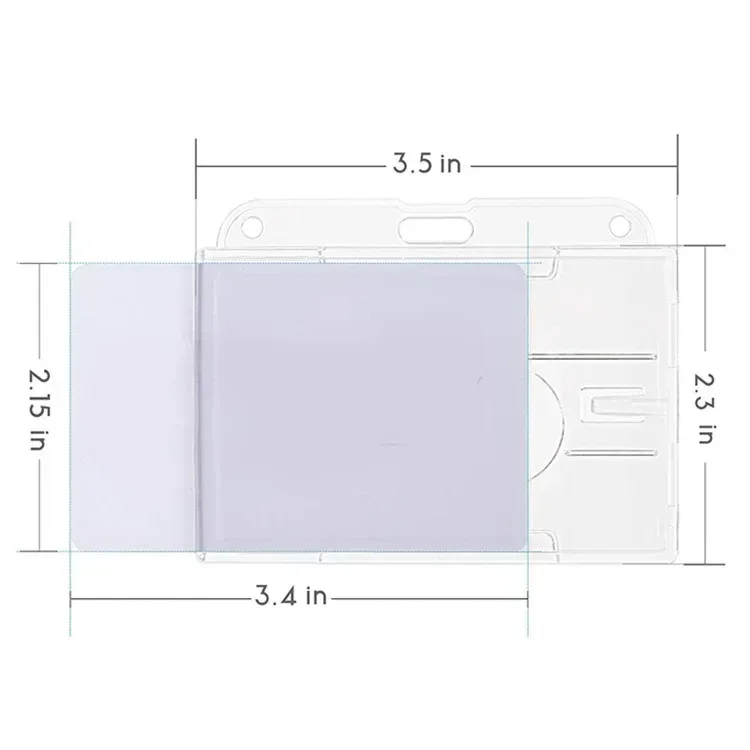 fentes pour cartes transparentes, porte-badge pour étiquette d'identification, avec bobine de badge, organisateur de rangement pour cartes, étui pour cartes de travail pour passe des employés