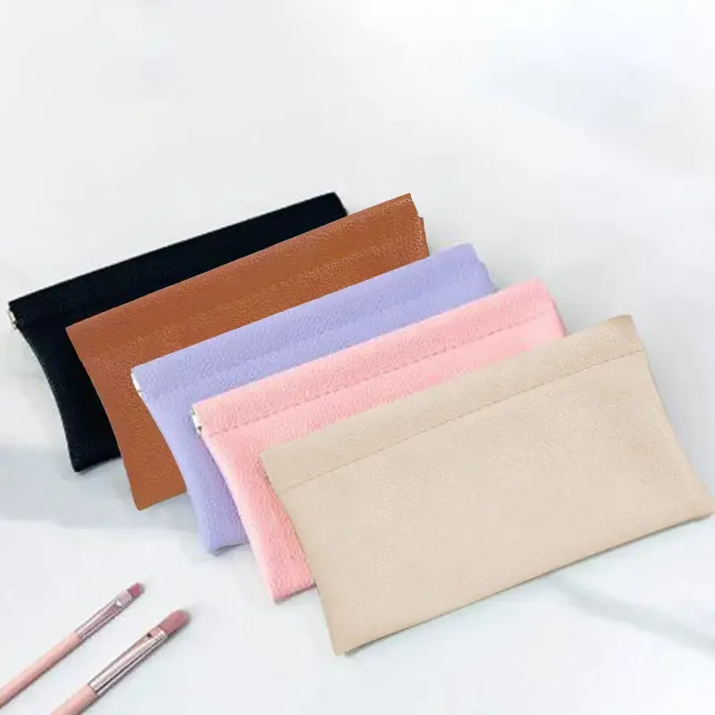 portefeuille long en cuir pu à fermeture automatique, première couche, porte-documents pour passeport, permis de conduire, câble de données, sac à cosmétiques-1/2/3 pièces