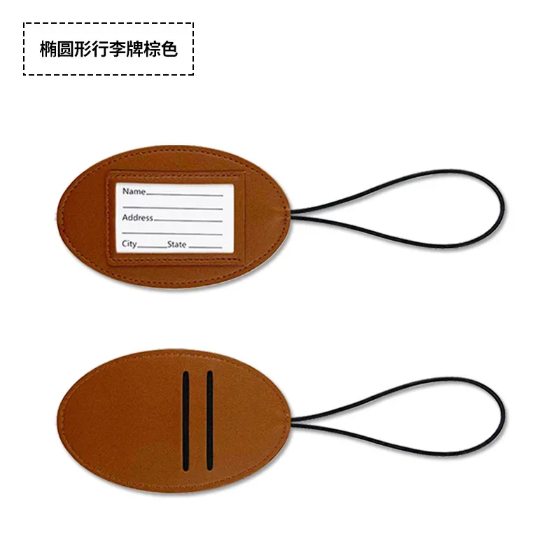 étiquette de bagage en cuir pu, mini, mignonne, pour nom, identification, carte d'embarquement, accessoires de voyage