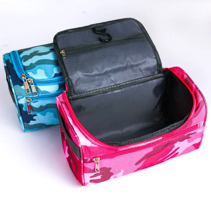 sac à cosmétiques de camouflage de maquillage, organisateur de voyage unisexe, trousse de toilette, sac de rangement, pochette de lavage étanche suspendue de grande capacité