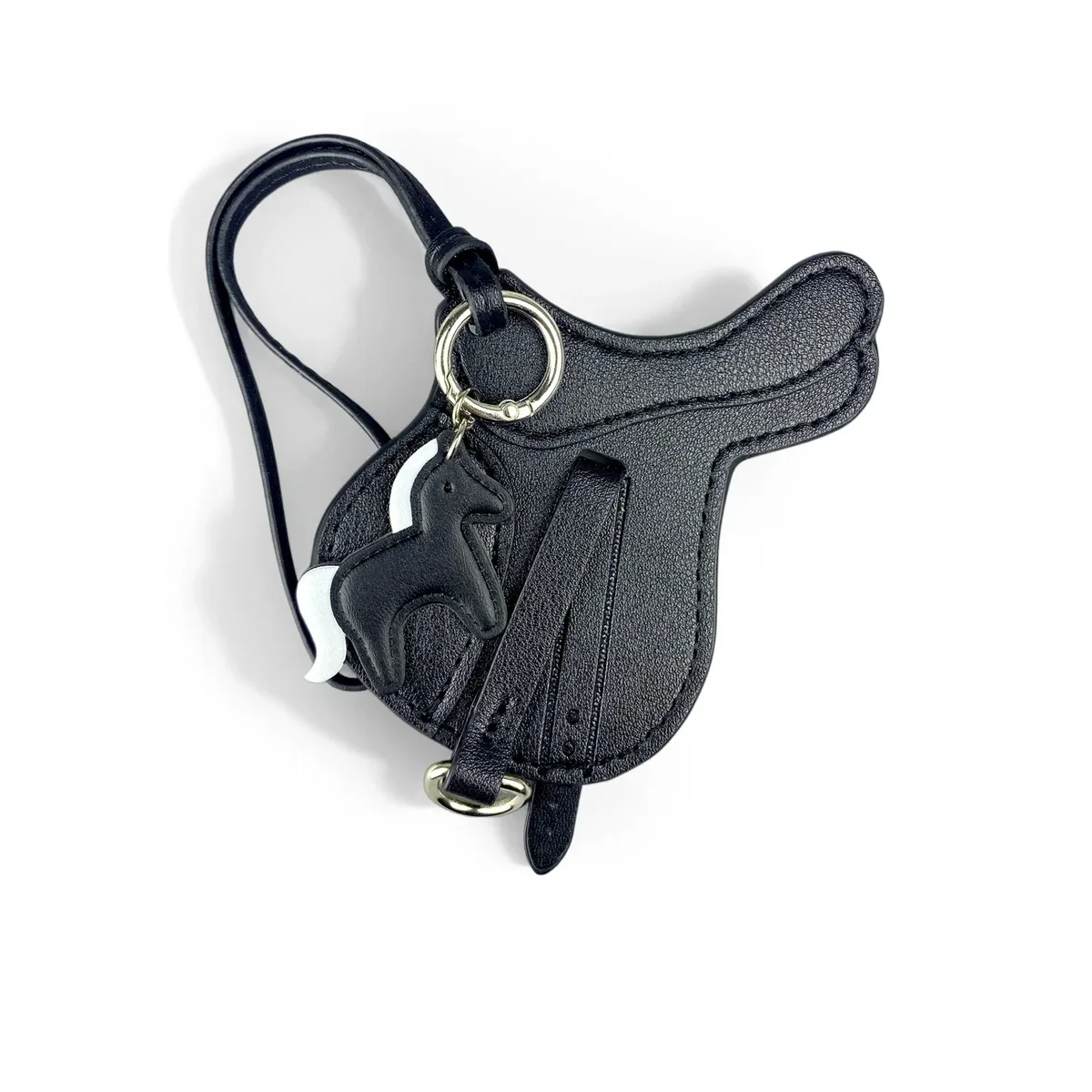breloque de sac en cuir pu faite à la main avec petit pendentif cheval – cadeau équestre élégant et unique pour sac à main, porte-clés et sac à dos