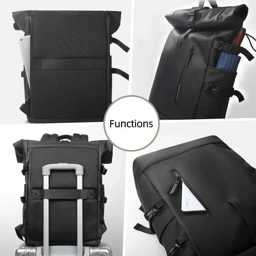 heroic knight – sac à dos étanche pour hommes et femmes, sac à dos de voyage extensible avec chargeur usb, sac pour ordinateur portable de grande capacité, mochila