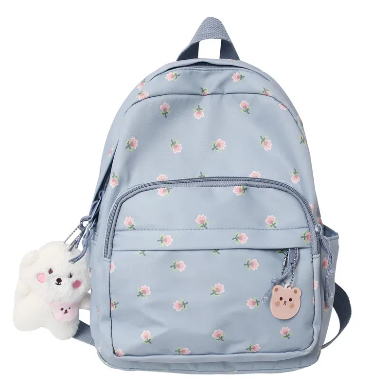 sac à dos personnalisé avec nom et petite fleur fragmentée, sacoche de voyage de grande capacité, style campus, pour femmes