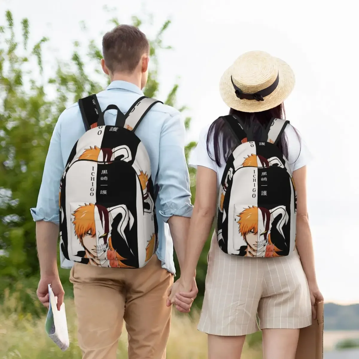 ichigo kurosaki anime bleach sac à dos d'étudiant, sac d'école, sac à dos de randonnée, sac de voyage pour hommes et femmes, sac à bandoulière