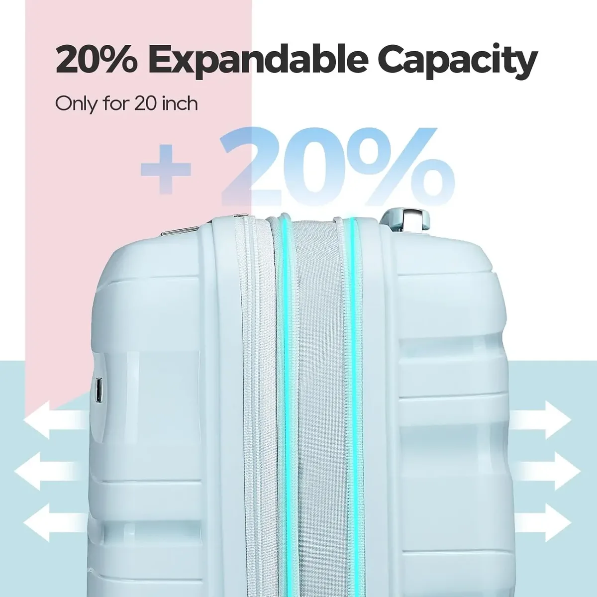melalenia – ensemble de bagages à main 3 pièces, valise en matériau pp avec roulettes pivotantes, serrure rigide tsa