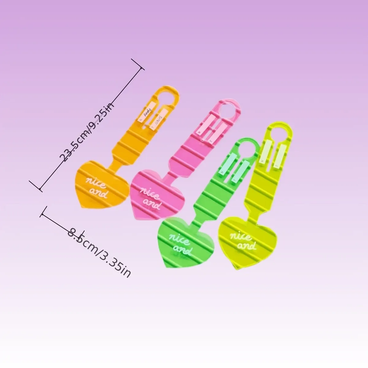 étiquette bagage pvc transparent forme coeur inscription nice and couleur vert anti vol usage voyage