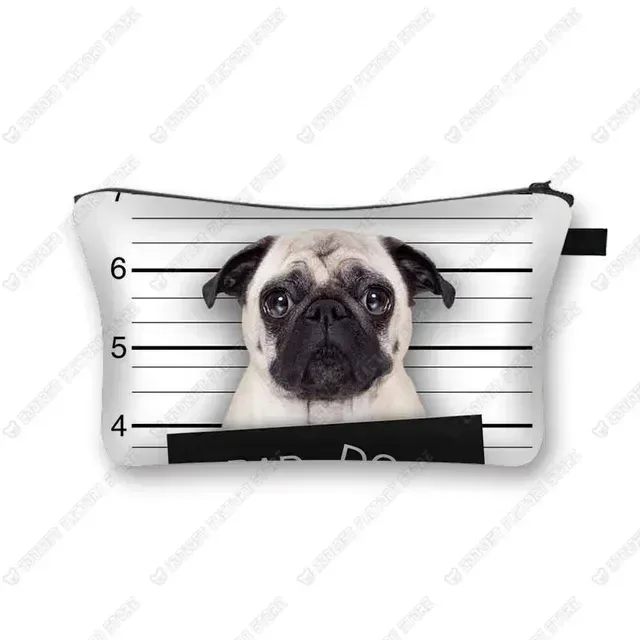 sacs à cosmétiques imprimés chien carlin 3d, motif pékinois mignon pour trousse de maquillage, organisateur nécessaire pour femmes, mini sac à main de voyage