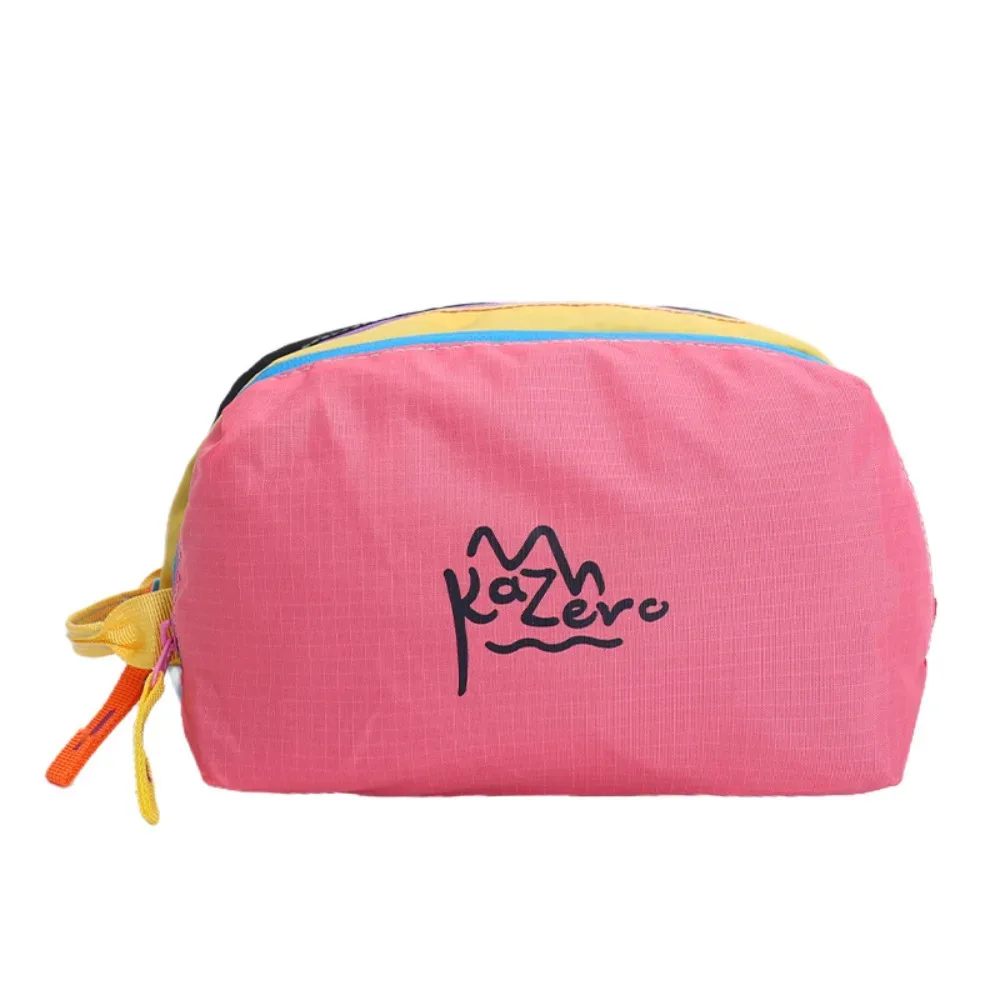 trousse polyester multicouche bandes colorées trousse toilette voyage cosmétiques bleu noir beige marron pochettes multi fonctions