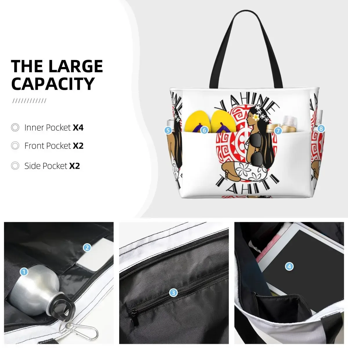 hinano tahiti beach tote bag sport gym yoga duffle grand sac fourre-tout pour femme sac de voyage sac de fitness