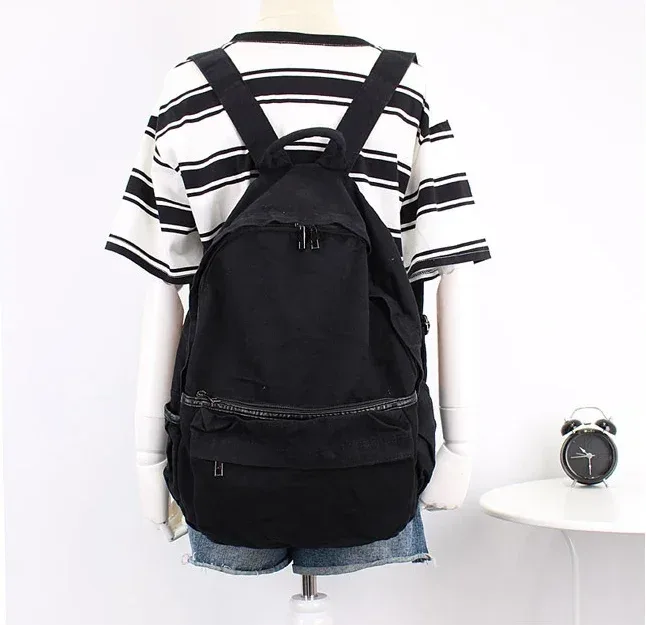sac à dos décontracté en toile pour l'école, grande capacité, pour ordinateur portable, textile, idéal pour les loisirs, convient aux adolescents
