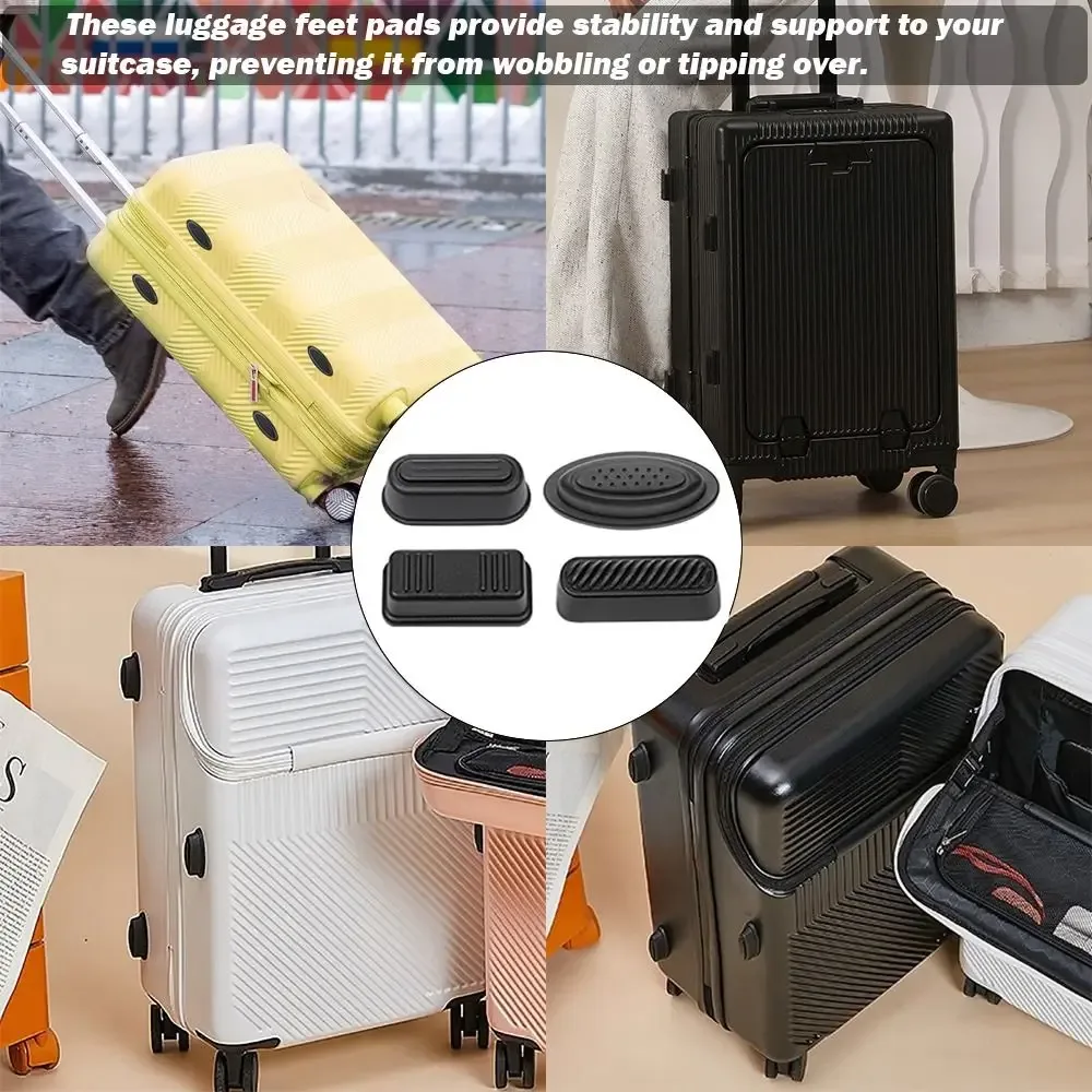 Pieds de rechange en plastique noirs pour bagages avec vis – Supports de fond de valise universels