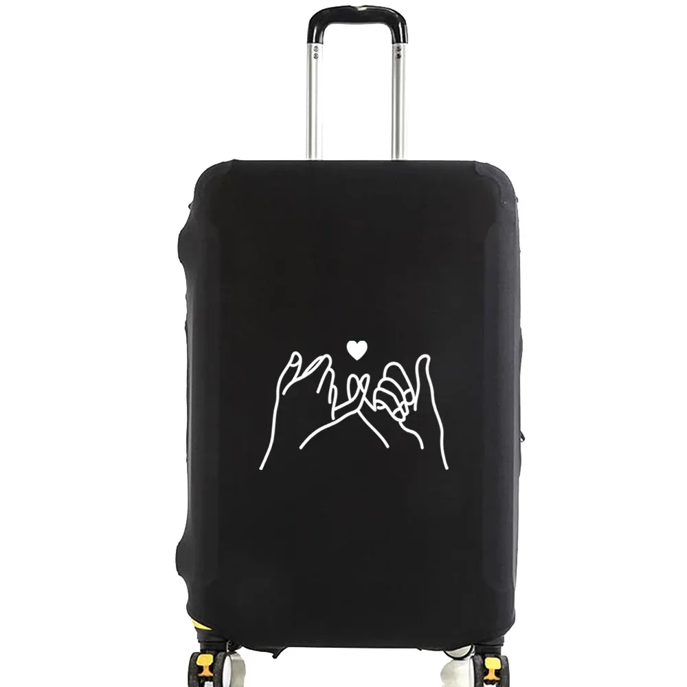 juste de bagage unisexe avec motif de série d'images blanches, sacs à poussière élastiques, valise à roulettes, étui à la mode, accessoires de voyage, 18 "-28"