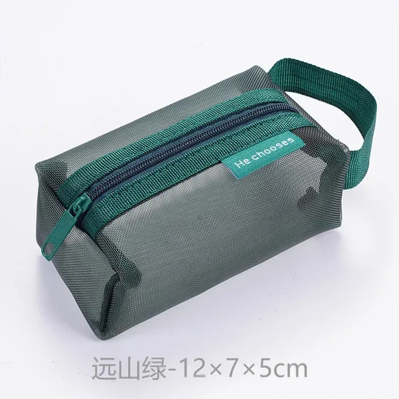 mini sacs à cosmétiques en maille de nylon transparent avec fermeture éclair, petits sacs de maquillage pour rouge à lèvres, pochette pour ligne de données, étui organisateur pour clé d'écouteurs