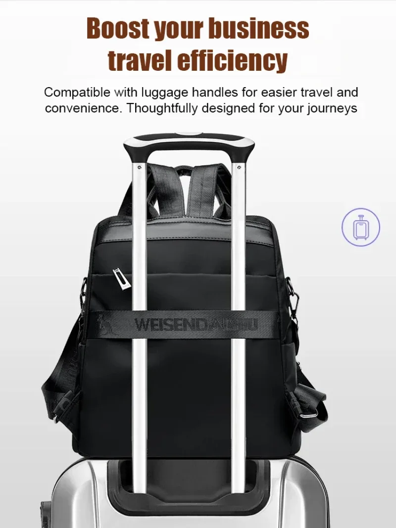sac à dos en tissu oxford épaissi avec plusieurs modes de transport, grande capacité, compatible avec les chariots à bagages