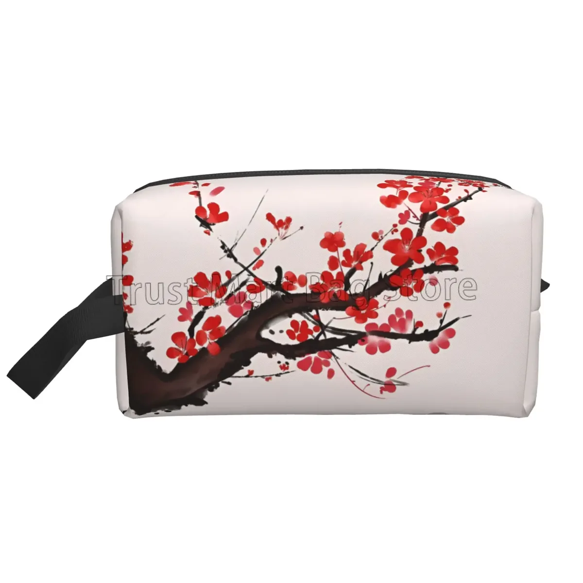 sacs à cosmétiques japonais sakura imprimés fleurs de cerisier pour femmes, pochette de toilette de voyage à fermeture éclair, grand sac de maquillage résistant à l'eau, cadeau