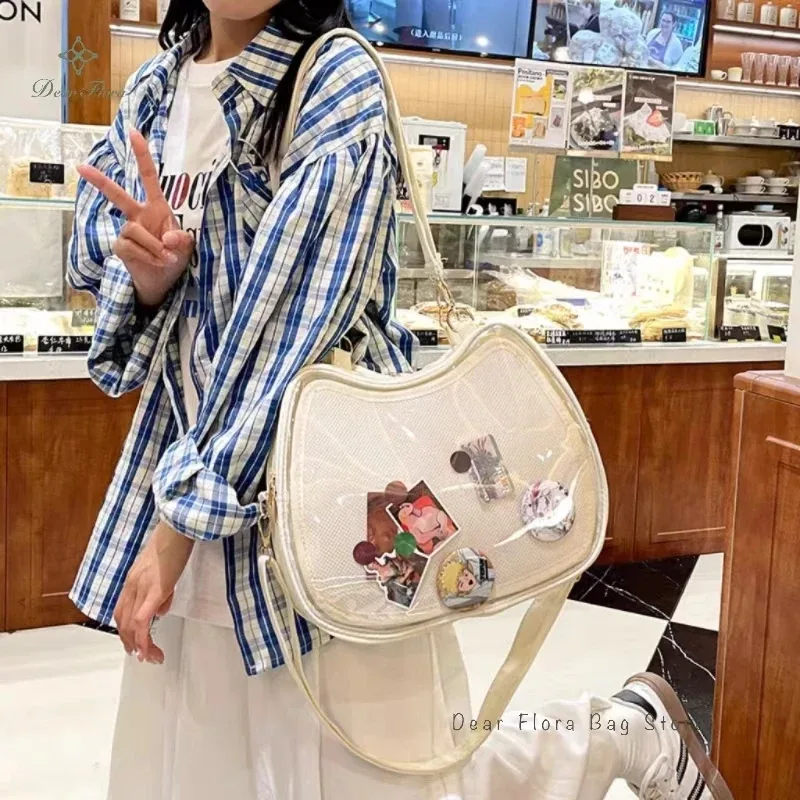 sac à bandoulière y2k sweet cute cat ita pour filles, sacs à bandoulière populaires, uniforme jk initié, affichage transparent, sacs à main pour étudiants, nouveau