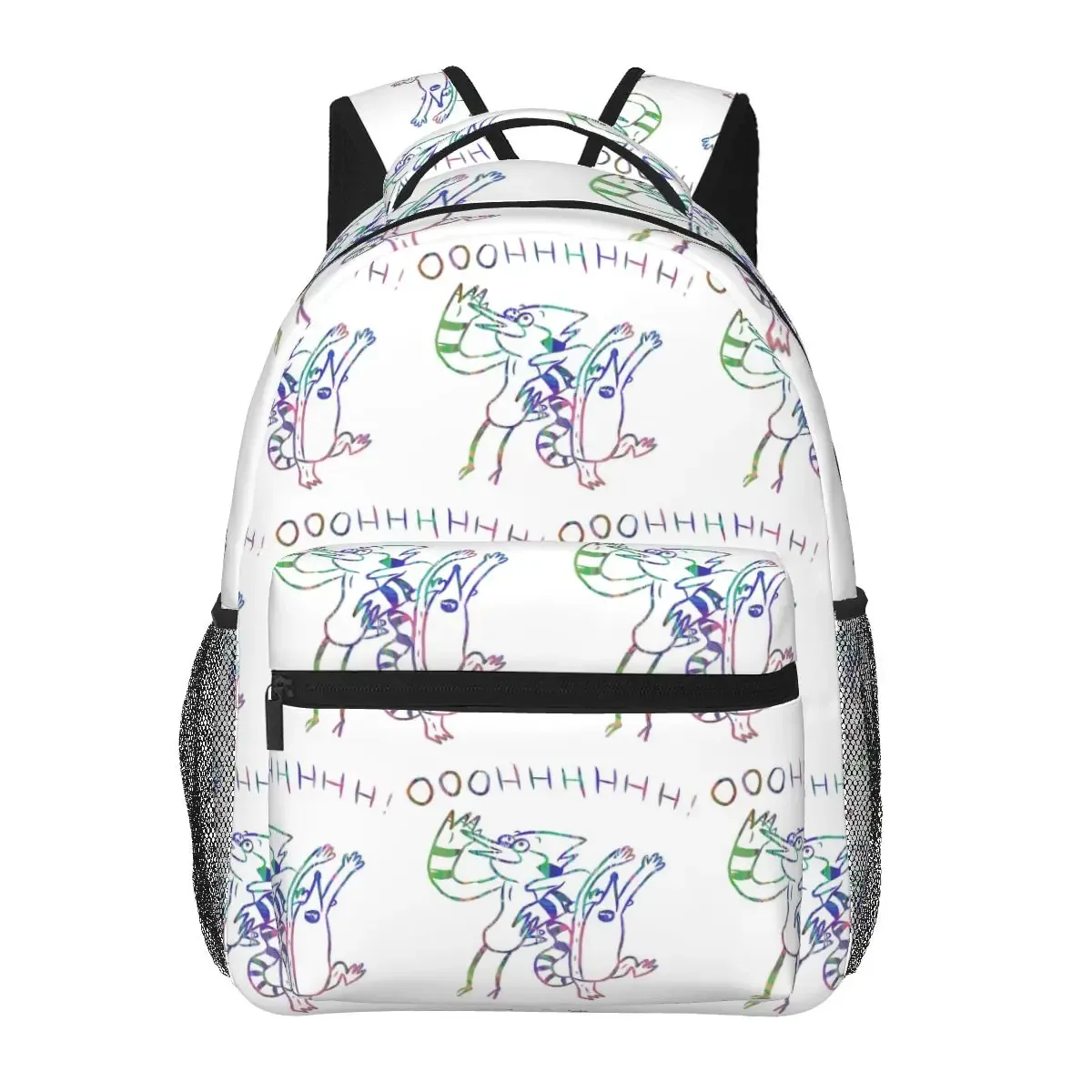 mordecai and rigby regular show – sacs à dos graphiques avec personnages de dessins animés, cartable pour garçons et filles, sacs d'école, sac à dos de voyage, sac à bandoulière